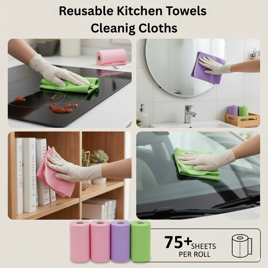 Disposable Kitchen Towels (75 Sheets) – Super Absorbent | 50% OFF