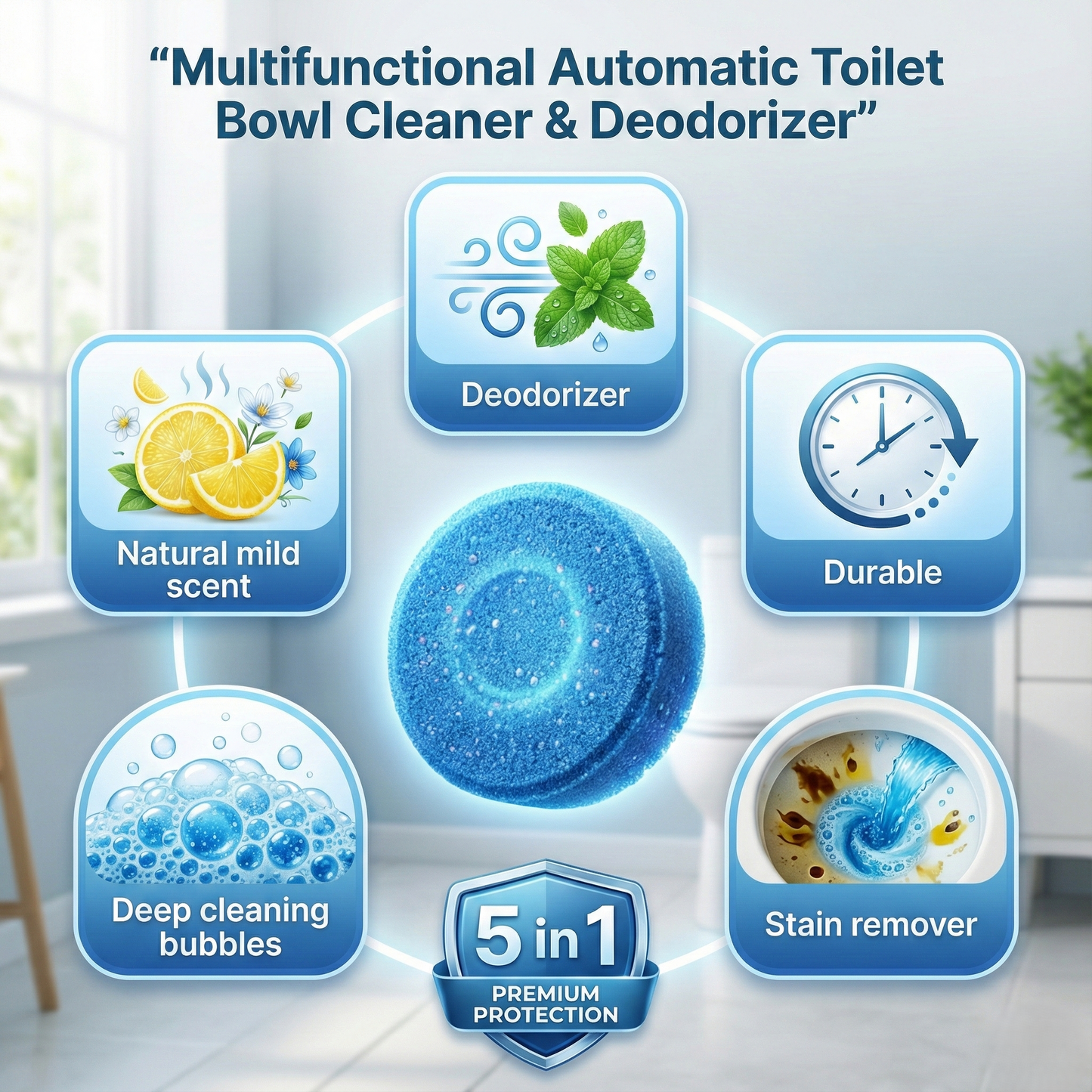 🚽 Toilet Cleaning Tablet (10 pcs) | Automatic Cleaner & Deodorizer 🔥 Limited Offer – Buy Now!