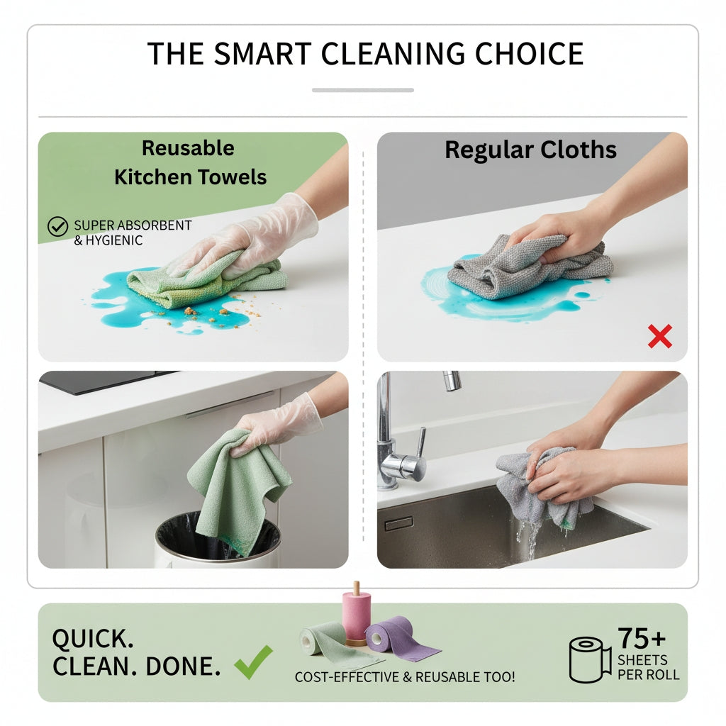 Disposable Kitchen Towels (75 Sheets) – Super Absorbent | 50% OFF