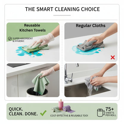 Disposable Kitchen Towels (75 Sheets) – Super Absorbent | 50% OFF