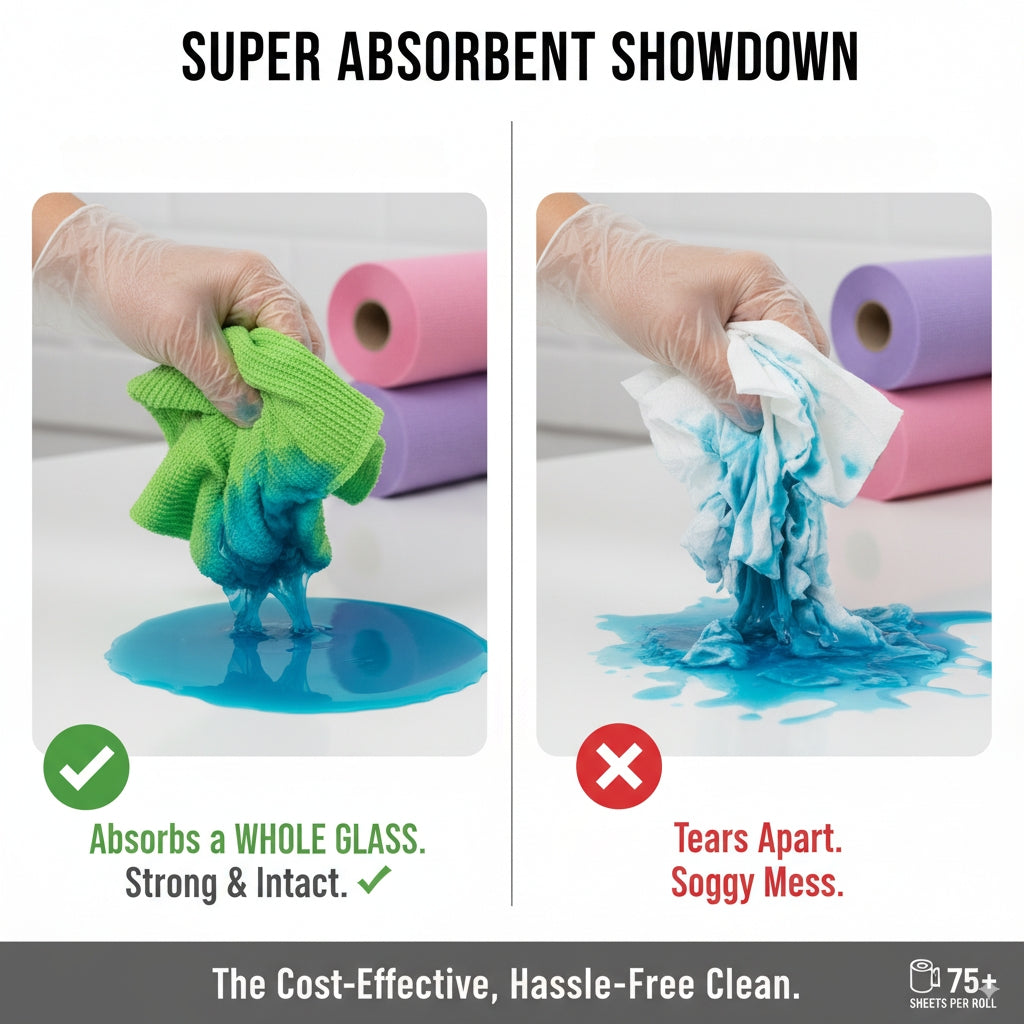 Disposable Kitchen Towels (75 Sheets) – Super Absorbent | 50% OFF